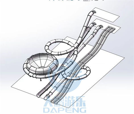 Dobra cena. Water Park Aqualoop Water Slide Fiberglass Swimming Pool Adults Water Slide w Internecie