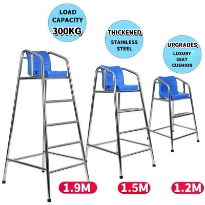 Dobra cena. Rts Water Park 304 Stainless Steel Lifeguard Chair Sliver+Blue Other Water Play Equipment w Internecie