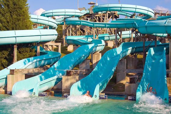 Dobra cena. Kids Theme Outdoor Park Sports Games Water Park Design Fiberglass Slides Set Adult Play w Internecie