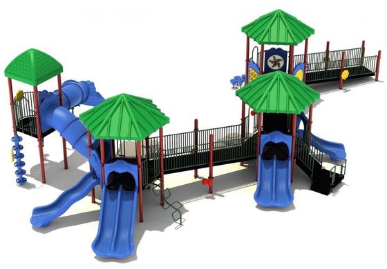 Dobra cena. OEM Outdoor Playground Equipment 3 In 1 Plastic Playhouse With Slide w Internecie