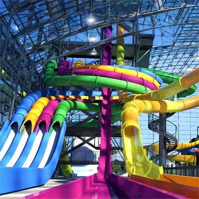 Dobra cena. Commercial Fiberglass Water Park Slide with 7.3m Height and Pool End for Kids and Adults w Internecie