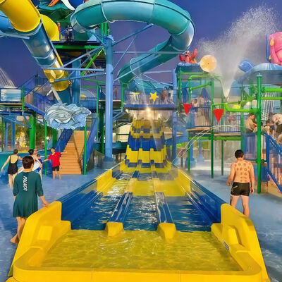 Dobra cena. Komercyjne rezydencyjne zjeżdżalnie wodne z włókna szklanego, spersonalizowane, kolorowe zjeżdżalnie wyścigowe z projektem 2D dla hoteli i basenów w Internecie