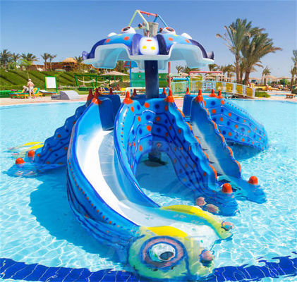 Octopus Mini Pool Slide Outdoor Indoor Dzieci Bawiące się w Basenie Włókno Szklane Z Dachem