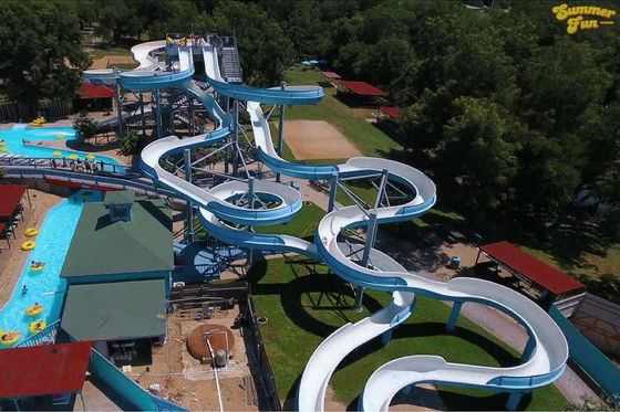 OEM Outdoor Aqua Theme Adventure Park Water Slide Big 12mm Fiberglass Thickness