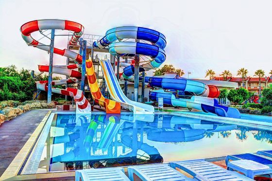 Parki wodne, park zabaw, gry, sprzęt do zabawy z włókna szklanych, zjeżdżalnia spiralna dla dzieci