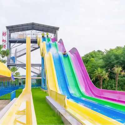 4 pasy Racing Rainbow Slide Włókno szklane dla dorosłych Sprzęt do parku wodnego dla komercyjnych parków rozrywki