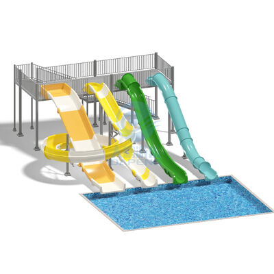 jakość Komercyjne zjeżdżalnie wodne 4m Wysokość Park wodny z włókna szklanego Wycieczki do parku wodnego Resort Park rozrywki Fabryka