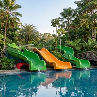 2.5m Wysokość góry Wloty szklane Wodny zjeżdżalnia zestaw dla handlowych hoteli Resort Pływalnia zjeżdżalnia Custom Design