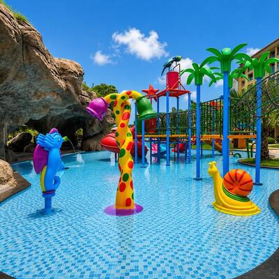 Morskie konia i ślimaka temat dzieci basen design parku wodnego interaktywny podkładki schematyczne dla Aqua Resort