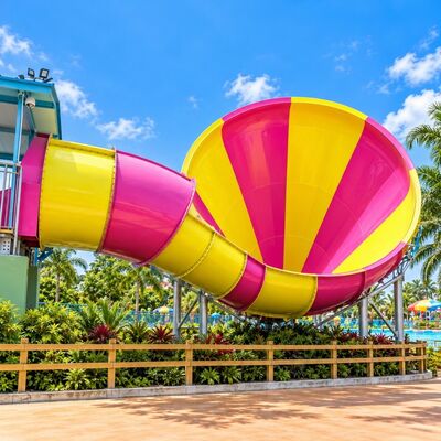 jakość Najpopularniejszy Tornado Funnel Water Slide Fiberglass Rainbow Color Water Ride For Water Parks Design Fabryka