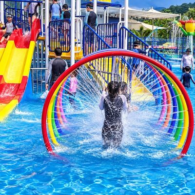 Dobra cena. Rainbow Ring Splash Pads Wodny sprzęt do zabawy Włókno szklane Spray Interaktywna funkcja dla basenu dla dzieci w Internecie